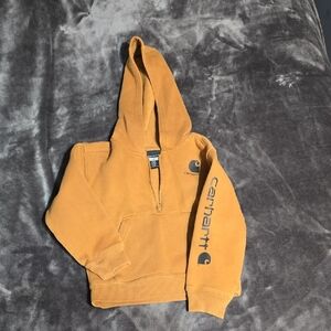 Carhartt Kids' Tan Hoodie with Logo Sleeve